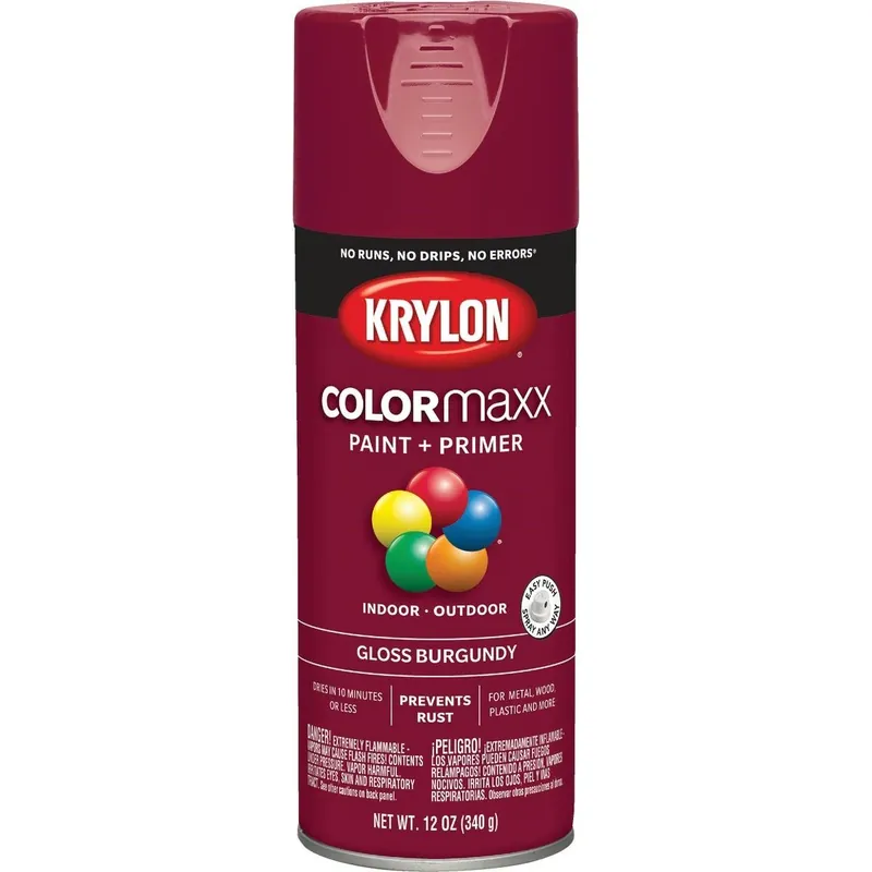 Krylon K05508007 ColorMaxx 12 Oz. Gloss Spray Paint Burgundy