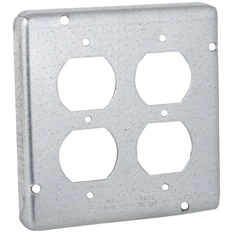 Southwire 72C39-UPC 2-Duplex Receptacles 4-11/16 In. x 4-11/16 In. Square Device Cover