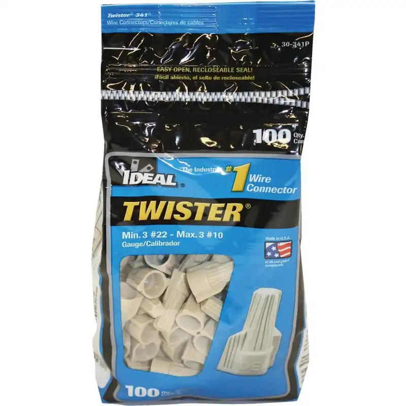 Ideal Industries 30-341P Twister Medium Tan Copper to Copper Wire Connector 100-Pack