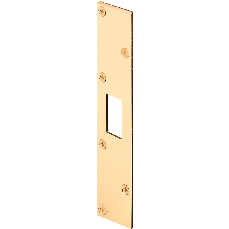 Defender Security U9425 Polished Brass 1-5/8 In. Deadbolt Security Strike Plate