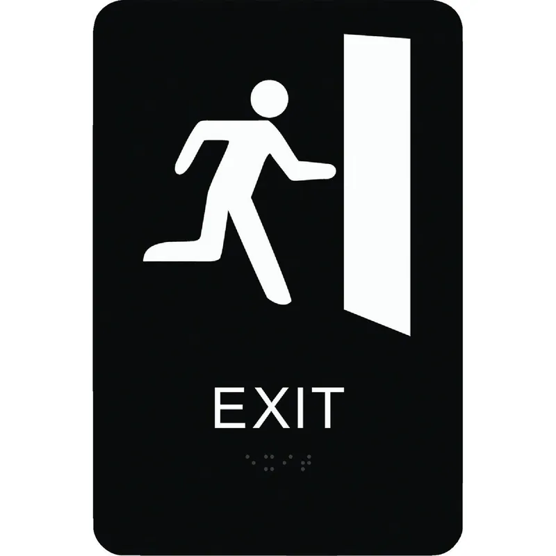 Hy-Ko DB-19 Deco Series Plastic Braille Sign, Exit