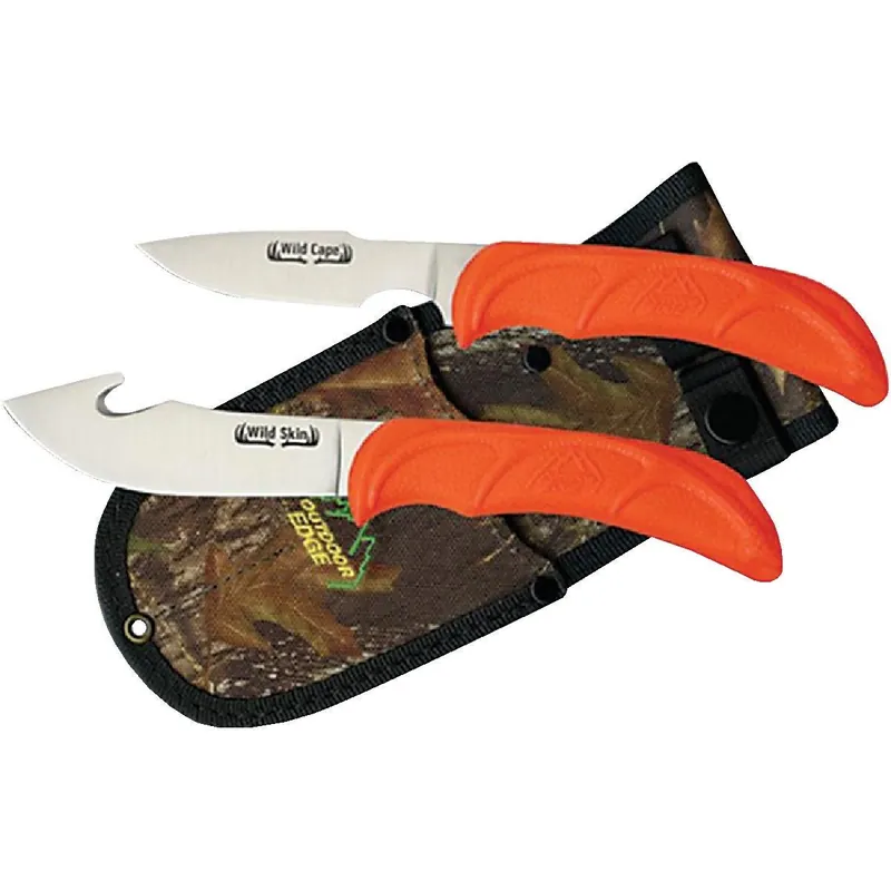Outdoor Edge WR-1C Outdoor Edge Wild Pair Stainless Steel Fixed Blade Knife Combo
