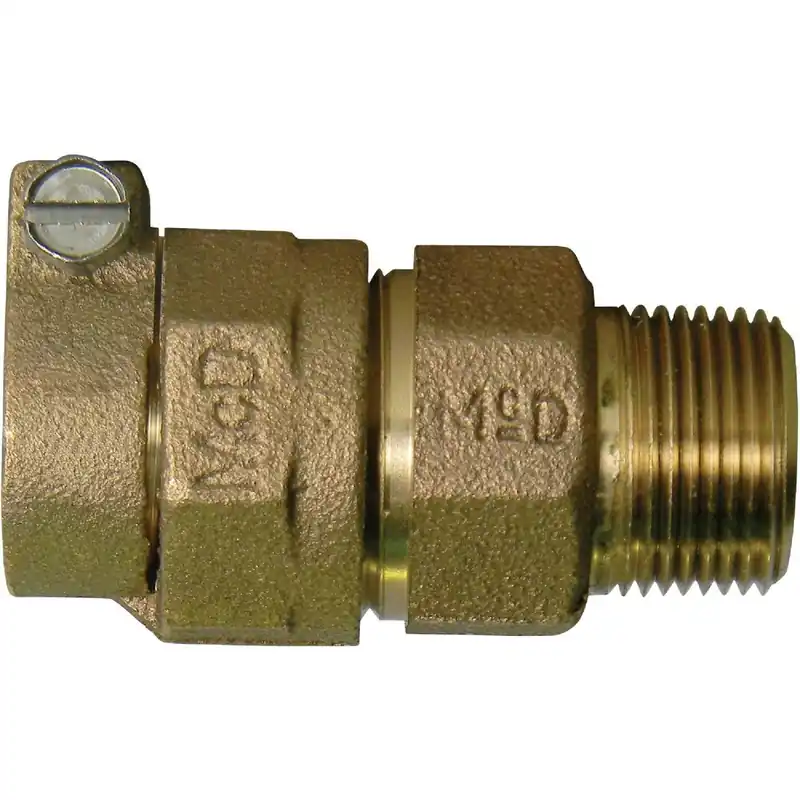A Y McDonald 74753-22 C 1 In. CTS x 1 In. MIPT Brass Low Lead Connector