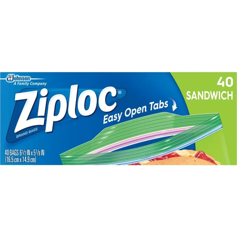 Ziploc 71139 Sandwich Food Storage Bag 40 Count