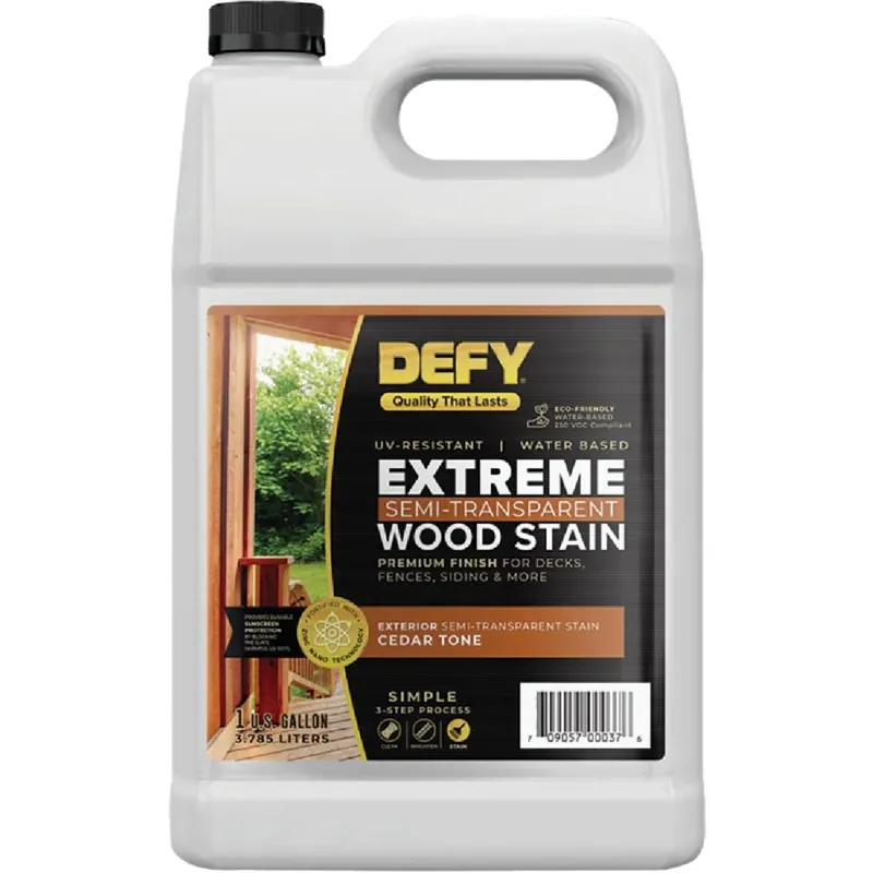 DEFY 300158-F Extreme Semi-Transparent Exterior Wood Stain Cedar Tone 1 Gal Bottle