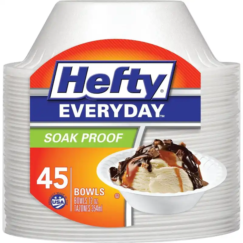 Hefty D25045 Everyday Foam Bowl 12 Oz (45 Count)