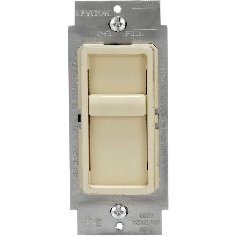 Leviton C21-06672-1LI Decora Incandescent/Halogen/LED/CFL Ivory Slide Dimmer Switch