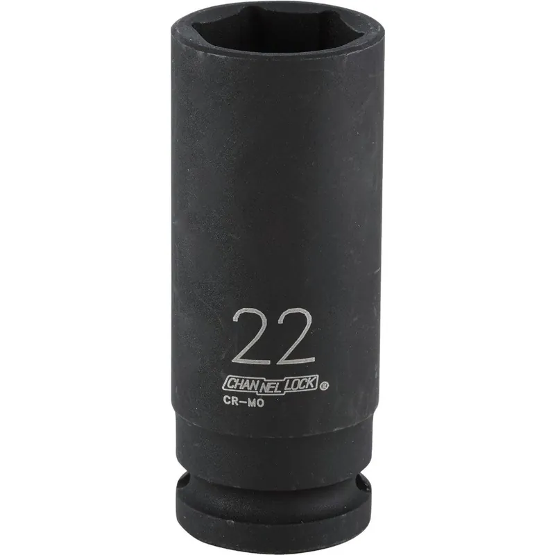 Channellock 302920 1/2 In. Drive 22 mm 6-Point Deep Metric Impact Socket