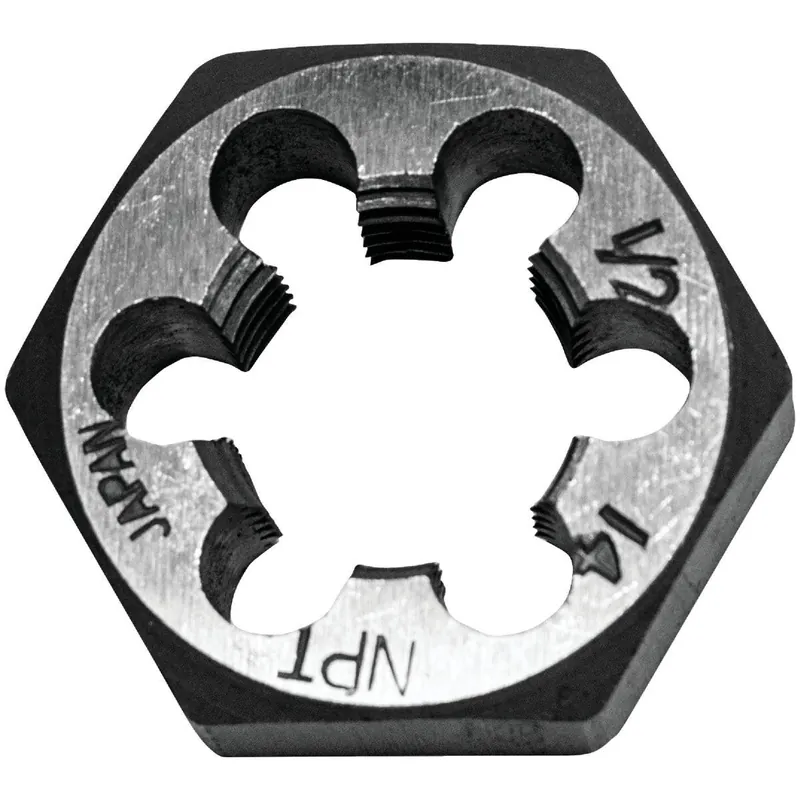 Century Drill Tool 98307 1/2-14 NPT 1 In. Across Flats Hexagon Pipe Die