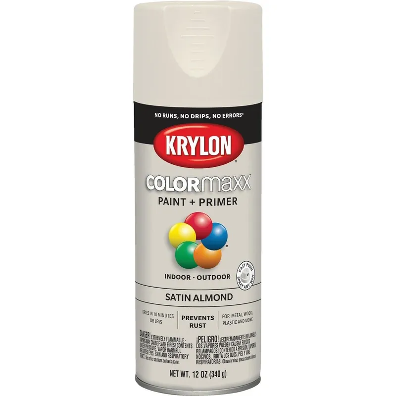 Krylon K05554007 ColorMaxx 12 Oz. Satin Spray Paint Almond