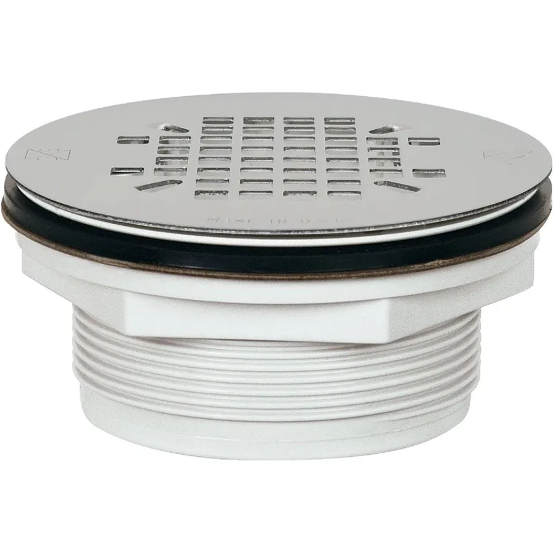 Sioux Chief 828-2PK 2 In. PVC No-Caulk Shower Drain with 4-1/4 In. Stainless Steel Drain