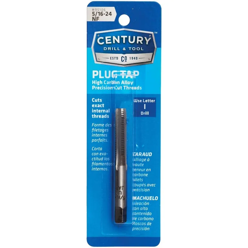 Century Drill Tool 95106 5/16-24 Carbon Steel National Fine Tap-Plug