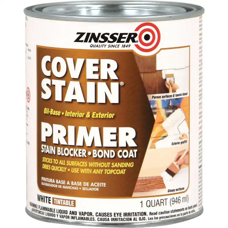Zinsser 3504 Cover-Stain Oil-Base Interior/Exterior Sealer And Stain-Killer Primer White 1 Qt.