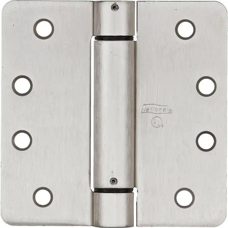 National N350892 3.5 In. Satin Nickel 5/8 In. Radius Spring Door Hinge