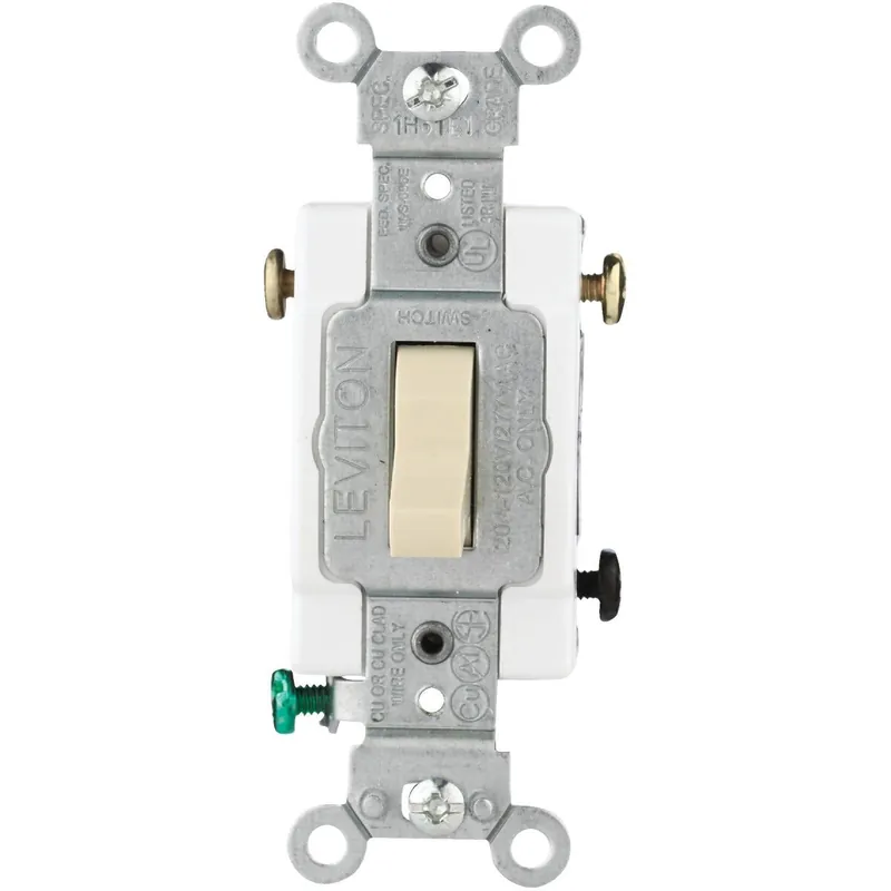 Leviton S07-CS320-2IS Toggle Ivory 20A Grounding Quiet 3-Way Switch