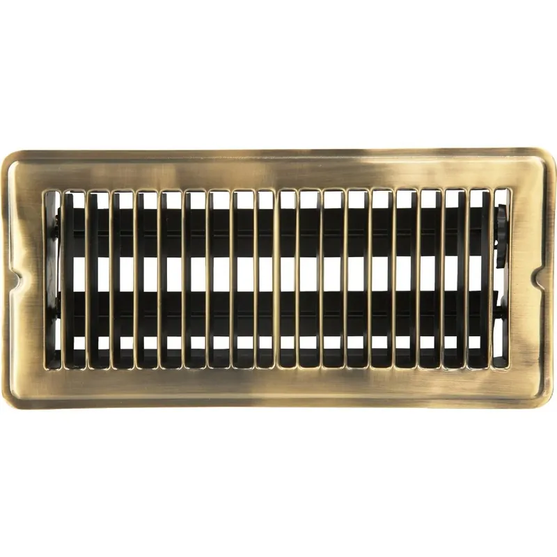 Home Impressions 1FL0410AB-NH Antique Brass Steel Floor Register