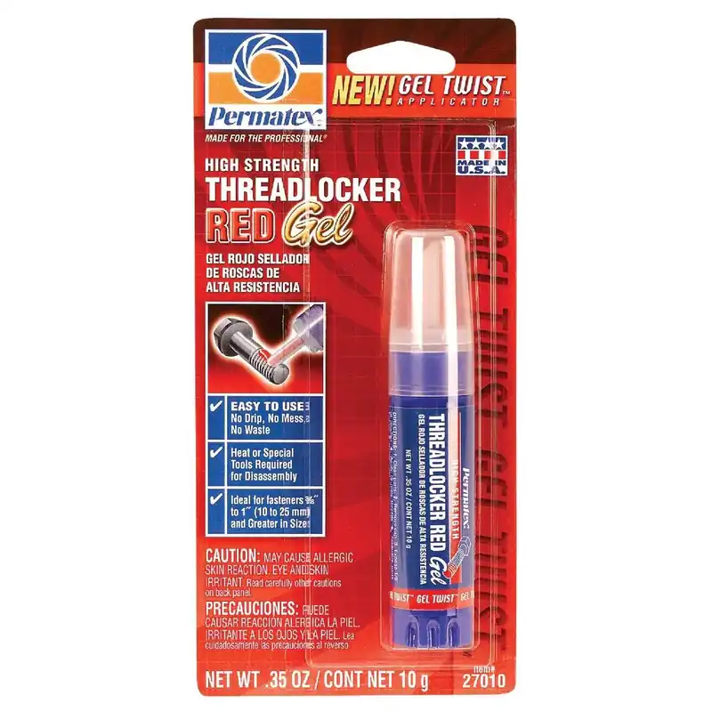 Permatex 27010 0.35 Oz. Red High Strength Gel Threadlocker