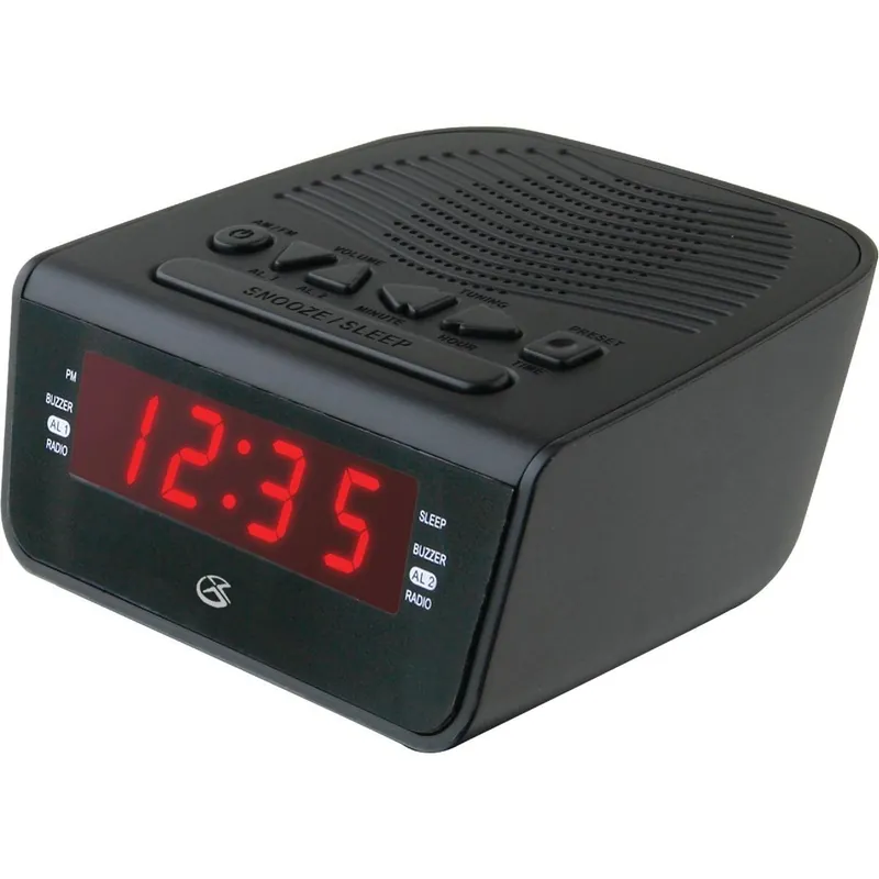 GPX C224B Dual Memory Alarm Clock Radio