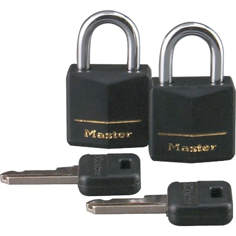 Master Lock 121T Black Covered Keyed Alike Padlock 3/4 In (2-Pack)