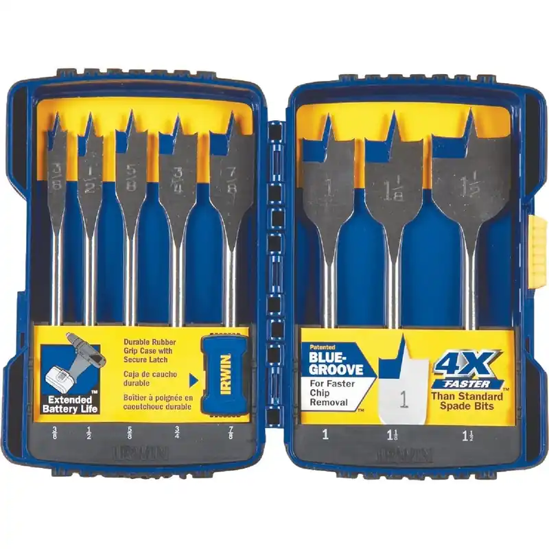 Irwin IWAX128PC Speedbor 8-Piece Spade Bit Set