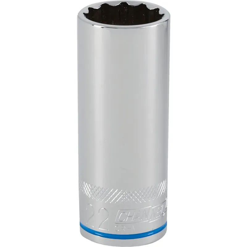 Channellock 302873 1/2 In. Drive 22 mm 12-Point Deep Metric Socket