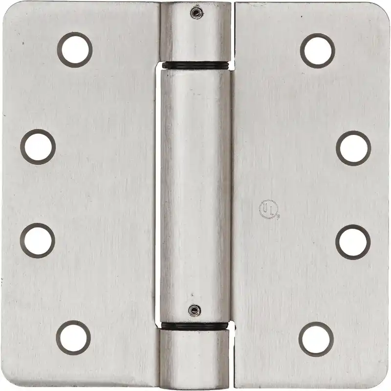 National N350868 4 In. Satin Nickel 1/4 In. Radius Spring Door Hinge