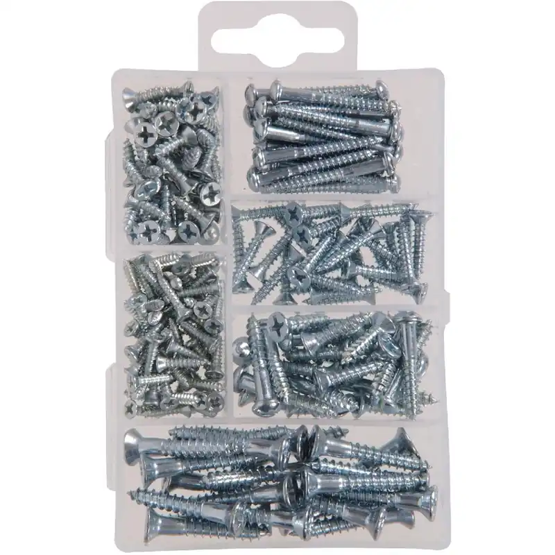 HILLMAN 130206 Steel Wood Screw Assortment Kit (199 Pcs.)