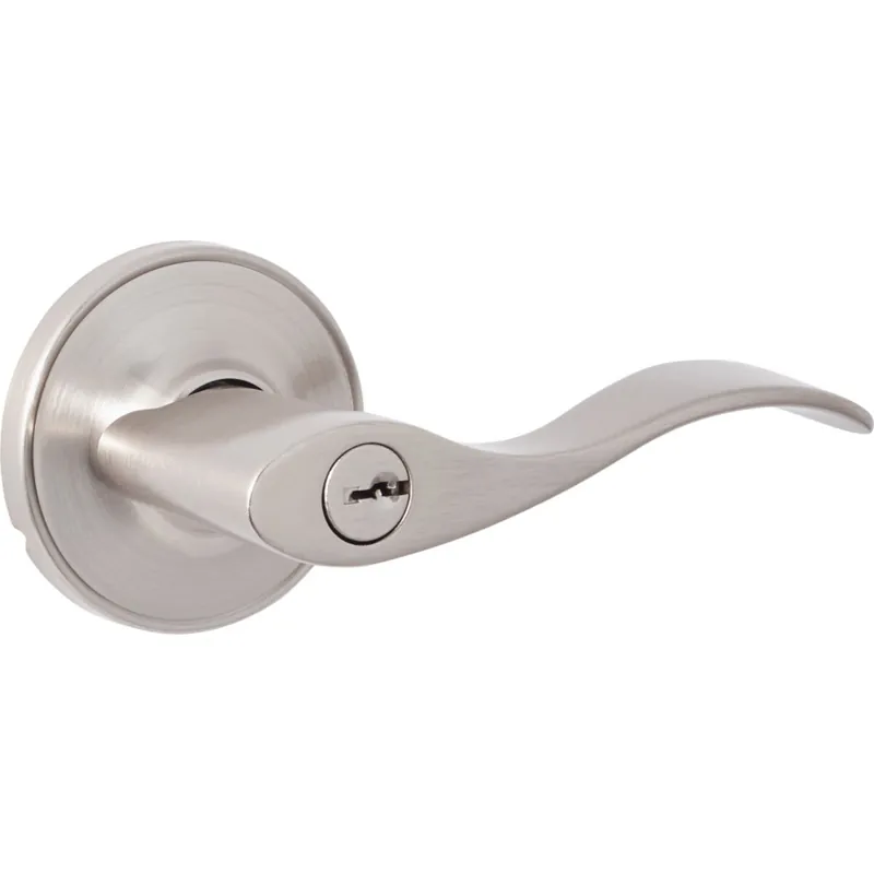 Steel Pro LC2X200B Brushed Nickel Wave Entry Door Lever