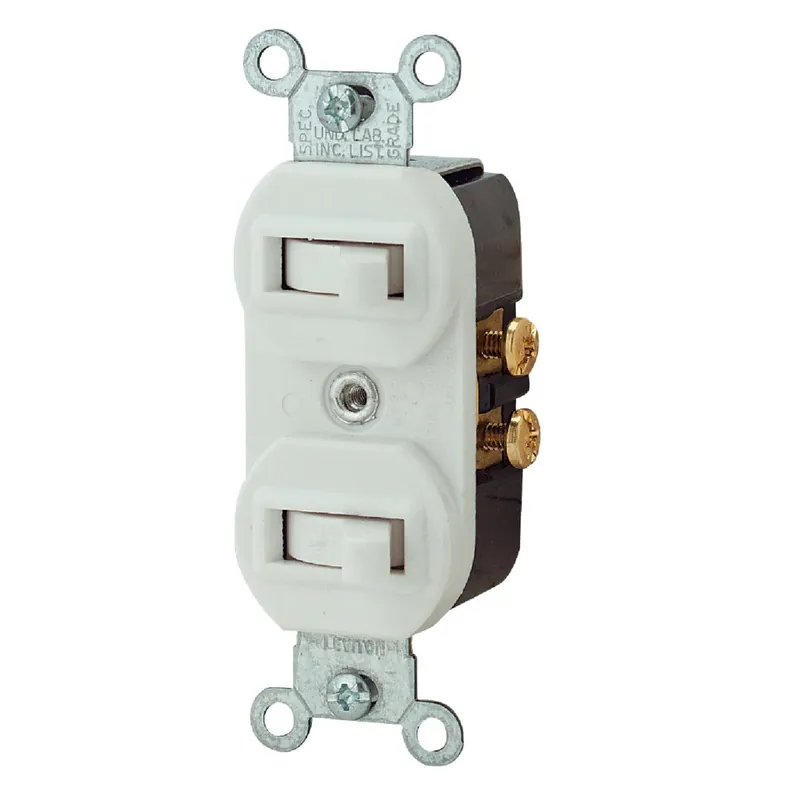 Leviton R62-5241-WS Single Pole & 3-Way White 15A Duplex Switch
