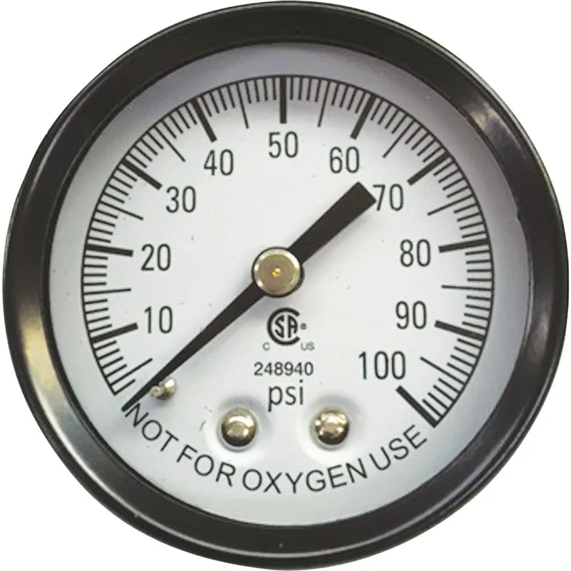 Simmons 1310 1/8 In. MPT Fitting 100 psi Pressure Gauge