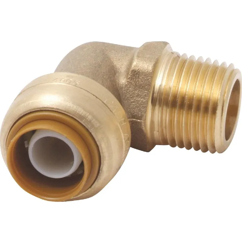 SharkBite U286LFA 3/4 In. x 3/4 In. 90-Deg Push-to-Connect MNPT Brass Elbow