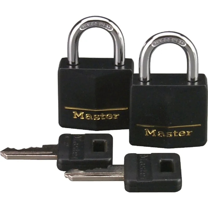 Master Lock 131T Black Covered Keyed Alike Padlock 1-3/16 In. W. 2-Pack