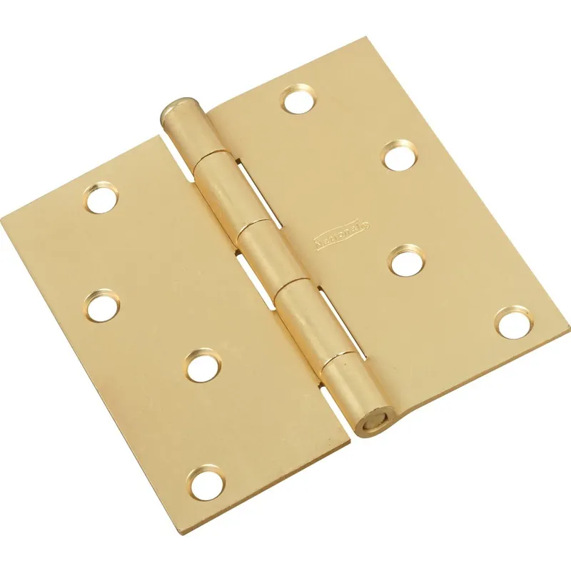 National N830231 4 In. Square Satin Brass Door Hinge