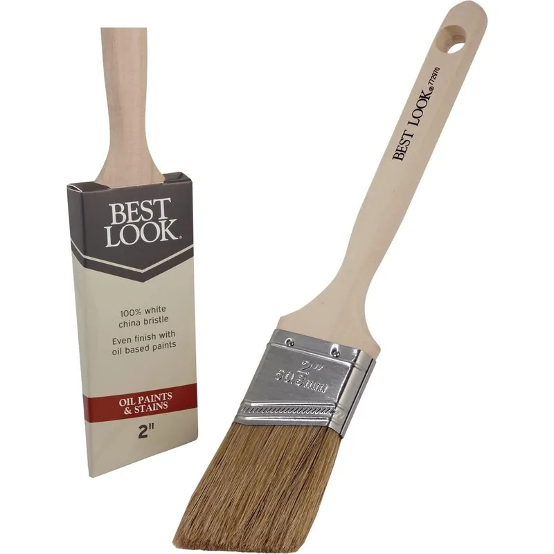 Best Look 772970 2 In. Angle White Natural China Bristle Paint Brush
