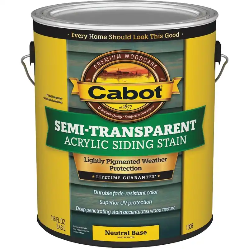 Cabot 140.0001306.007 Semi-Transparent Exterior Siding Stain Neutral Base 1 Gal.