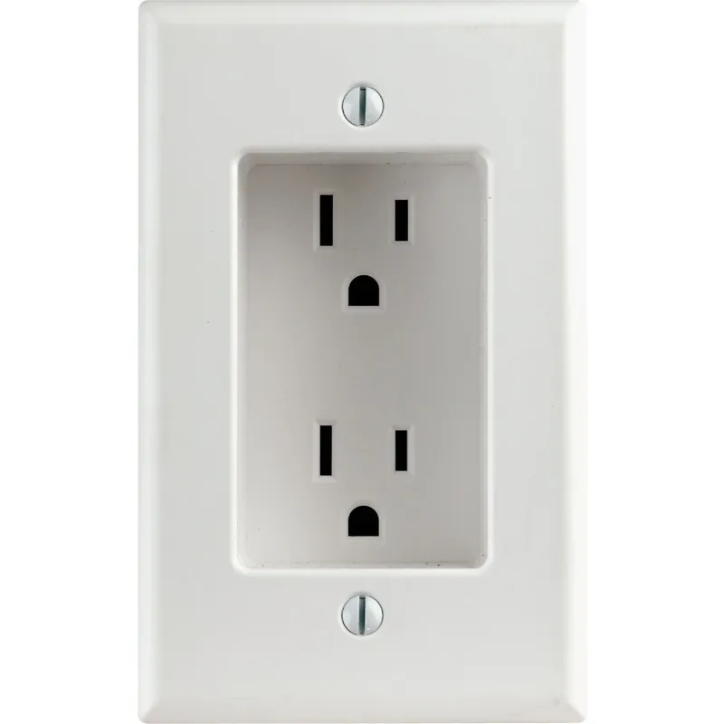Leviton R52-00689-00W 15A White Recessed 5-15R Duplex Outlet
