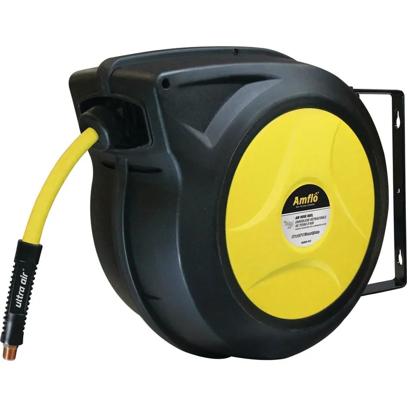 Amflo 588HR-RET UltraAir Automatic Air Hose Reel with 3/8 In. x 50 Ft. Hybrid Hose