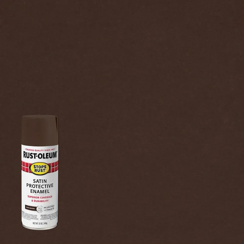 Rust-Oleum 241239 Stops Rust Decor 12 Oz. Satin Spray Paint Dark Brown