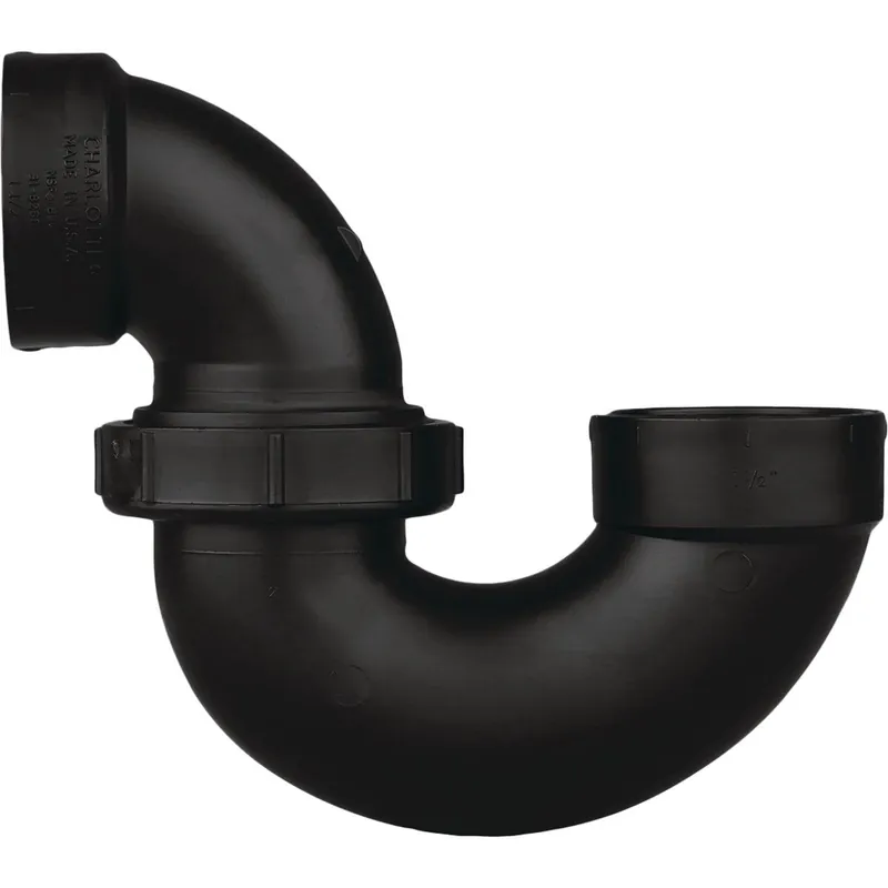 Charlotte Pipe ABS00708P0600HA 1-1/2 In. Black ABS P-Trap with Union