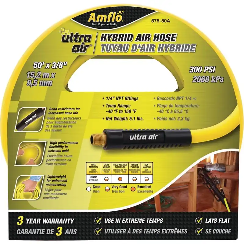 Amflo 575-50A UltraAir 3/8 In. x 50 Ft. PVC/Rubber Air Hose