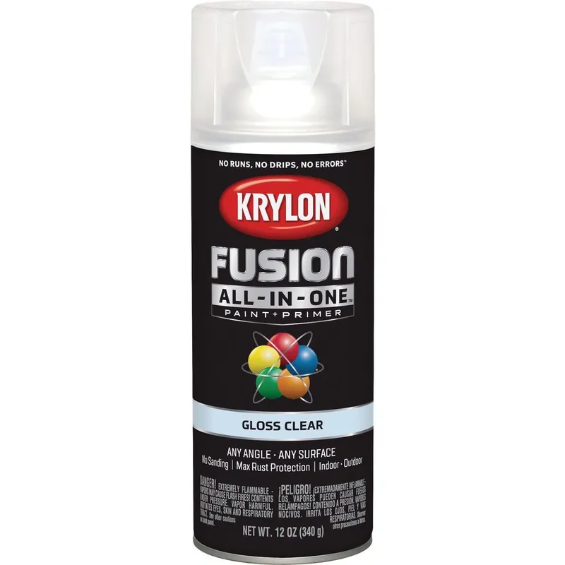 Krylon K02705007 Fusion All-In-One Gloss Spray Paint & Primer, Clear