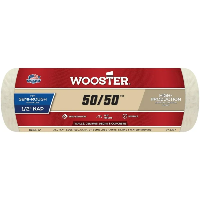 Wooster Brush R295-9 Wooster 50/50 9 In. x 1/2 In. Knit Fabric Roller Cover