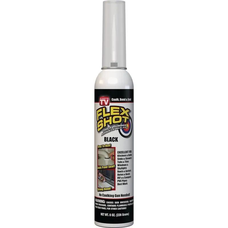 Flex Shot FSH8B-4 FLEX SHOT 8 Oz. Adhesive Rubber Sealant, Black
