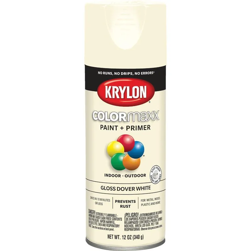Krylon K05516007 ColorMaxx 12 Oz. Gloss Spray Paint Dover White