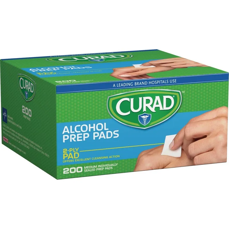 Curad CUR45581RBI 1 In. x 1 In. 70% Alcohol Swabs (200 Ct.)