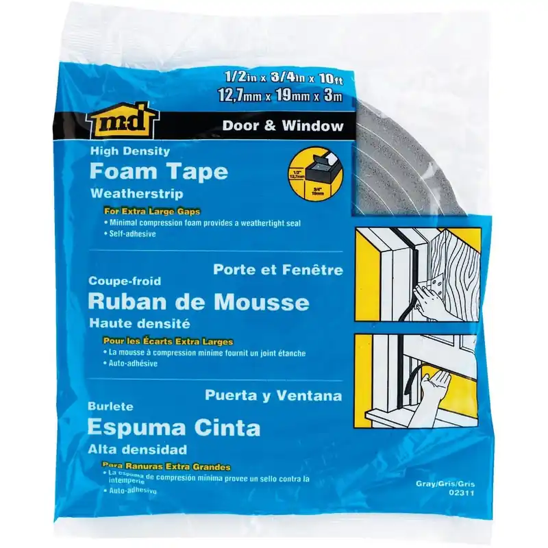 M-D 02311 Foam Weatherstrip Tape 3/4 W x 1/2 T x 10 L
