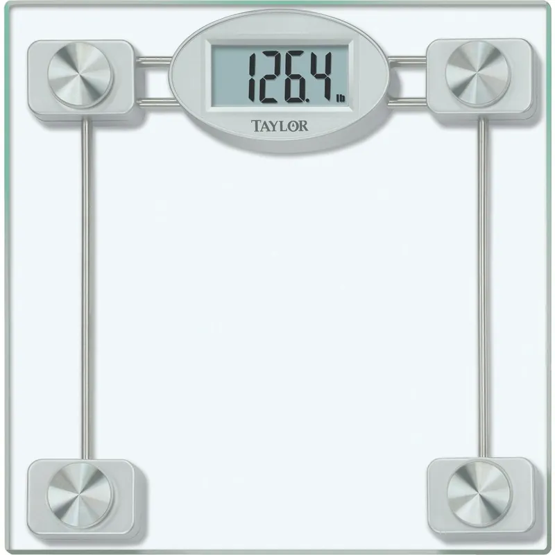 Taylor 75274192 Digital 400 Lb. Glass Bath Scale, Clear