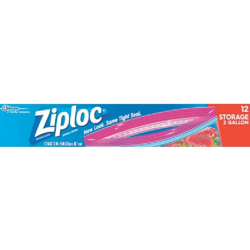 Ziploc 01143 Double Zipper Food Storage Bag 2 Gal (12 Count)
