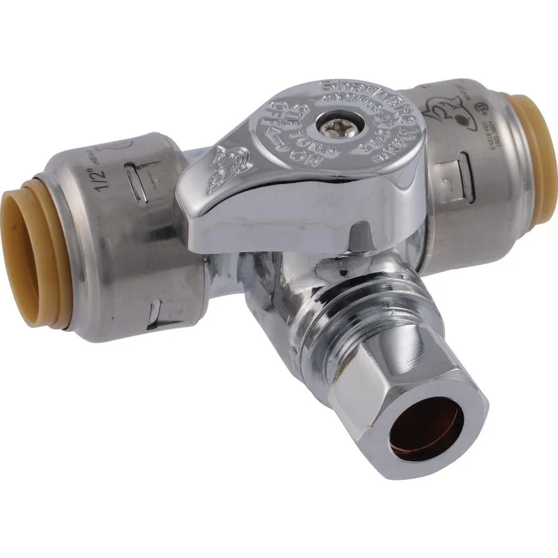 SharkBite UR24984A Push-to-Connect Stop Tee 1/2 In. X 1/2 In. X 3/8 In. Replacement MPN