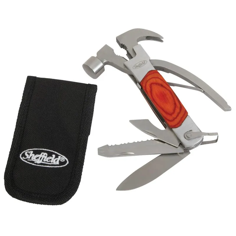 Sheffield 12913 14-In-1 Stainless Steel & Wood Multi-Tool